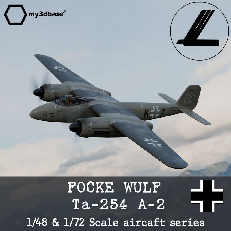 Focke Wulf Ta 254 A-2  1:48 oder 1:72 Bausatz - model kit 3d printed