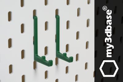 Hook (2pcs) for skadis for one slot for Ikea pegboards