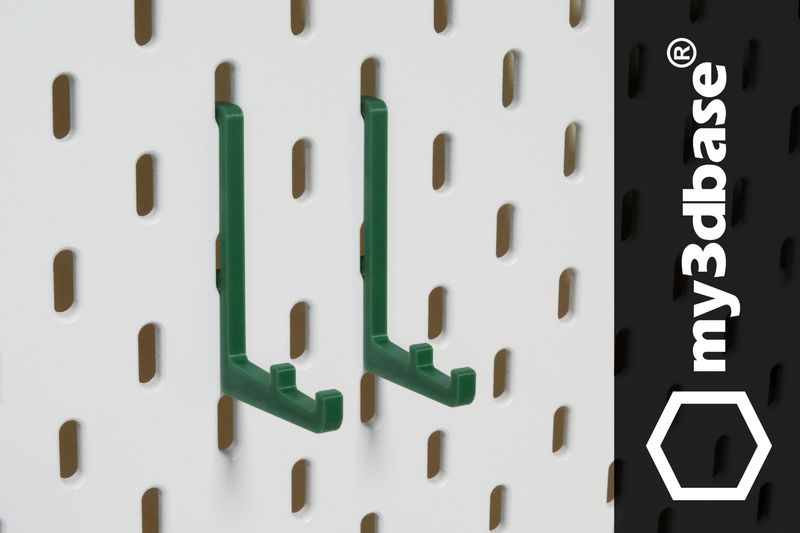 Hook (2pcs) for skadis for one slot for Ikea pegboards