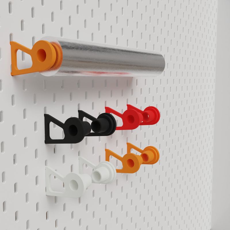 Alu foil (d=25mm) for skadis for one slot for Ikea pegboards