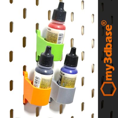 Vallejo bottle holder for skadis Ikea pegboard (set includes 5 hooks) Vallejo bottle holder for skadis Ikea pegboard (set includes 5 hooks)