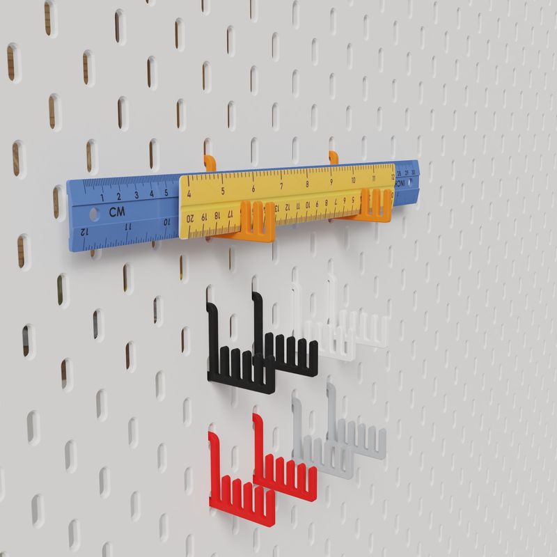 Ruler hook (2st) Pair for skadis for one slot for Ikea pegboards