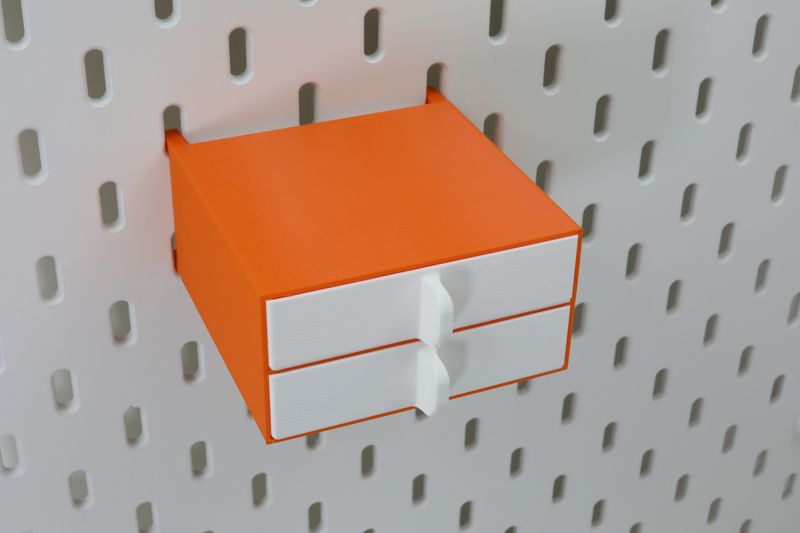 Drawer storage box for skadis for one slot for Ikea pegboards