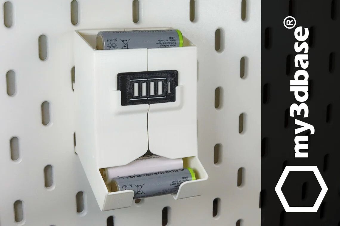AA/AAA battery storage for skadis for one slot for Ikea pegboards AA/AAA battery storage for skadis for one slot for Ikea pegboards