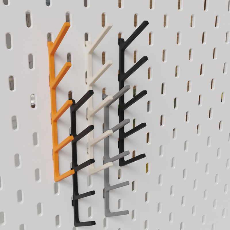 Multihook for skadis for one slot for Ikea pegboards
