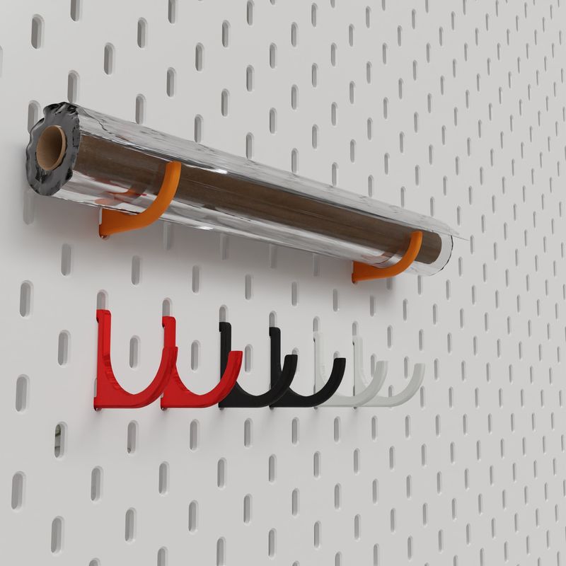 Roll holder (2st) for skadis for one slot for Ikea pegboards