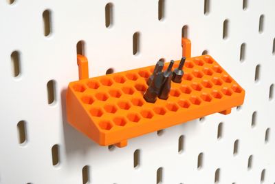 Bit mount for skadis for one slot for Ikea pegboards