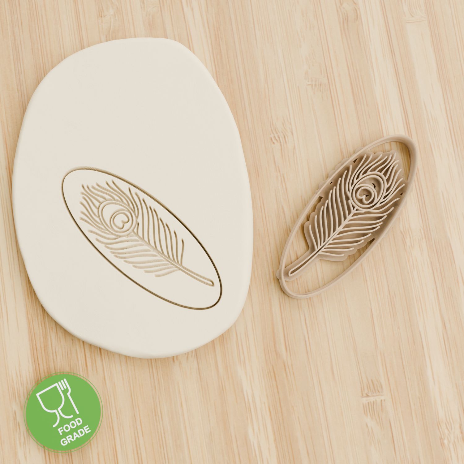 Peacock Feather Plätzchen Ausstechform Keksausstecher Fondant ca.8cm Peacock Feather Plätzchen Ausstechform Keksausstecher Fondant ca.8cm