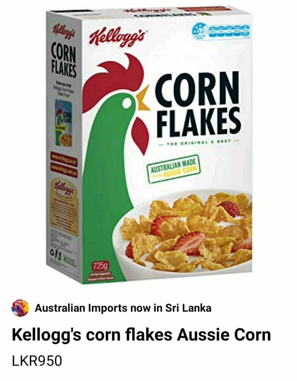 Kelloggs  corn flakes aussie corn - 725g