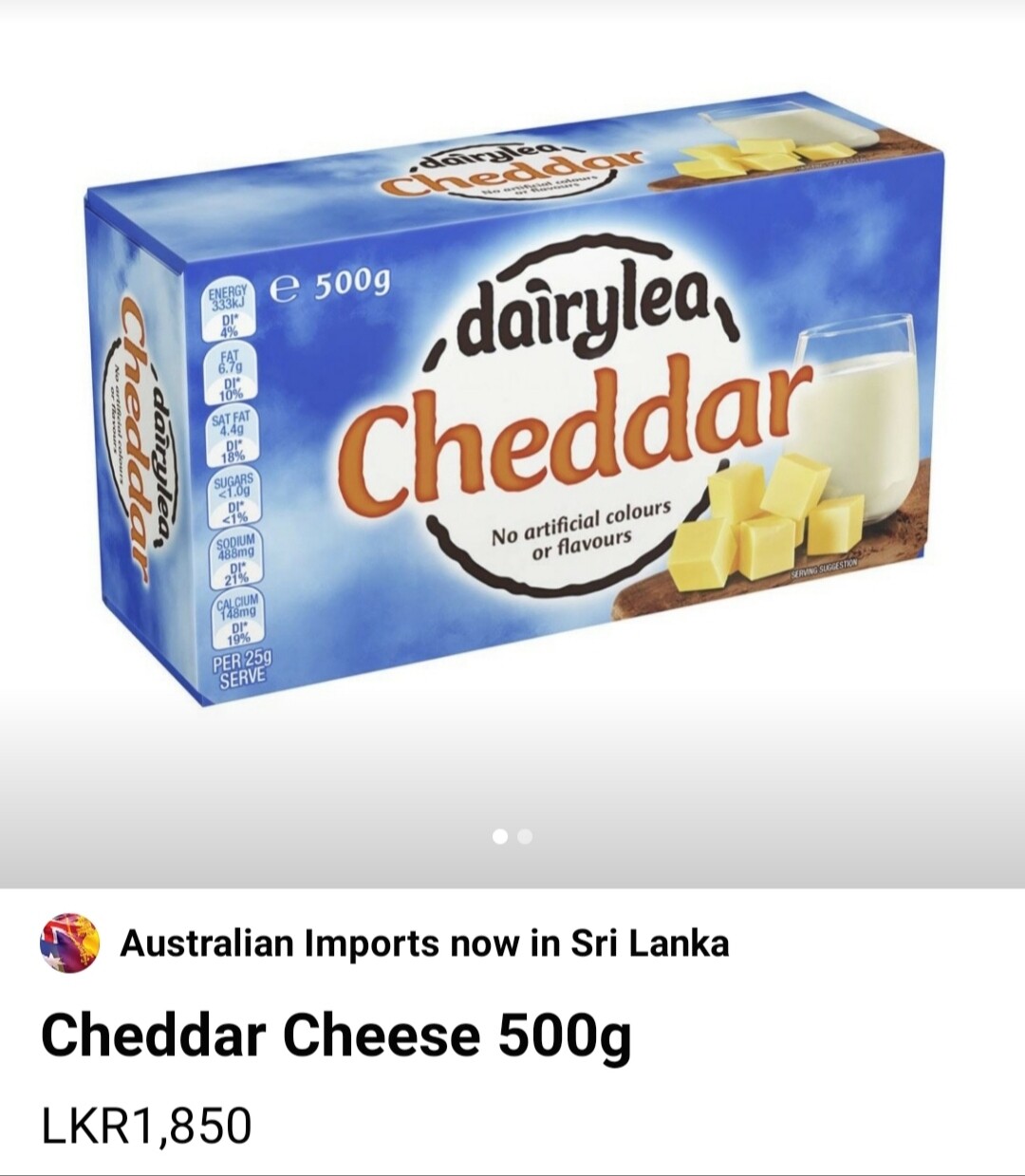 Cheddar cheese - 500g