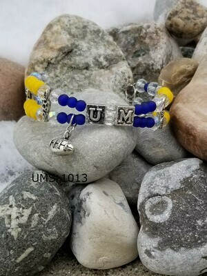 UMS-1013
University of Michigan  Silver- Football Letter Bracelet