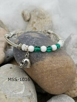 MSS-1016 
Michigan State University Silver- Helmet Single Bracelet