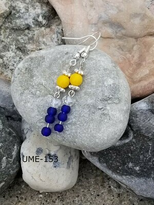 UME-1053
University of Michigan- blue and yellow with clear crystal