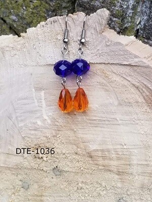 DTE-1036
Detroit Tigers- Silver with blue faceted and orange faceted teardrop glass beads