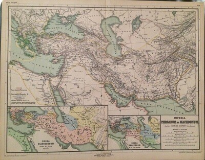 1892 Map of Persian And Macedonian Empires by Dietrich in Color Lithography