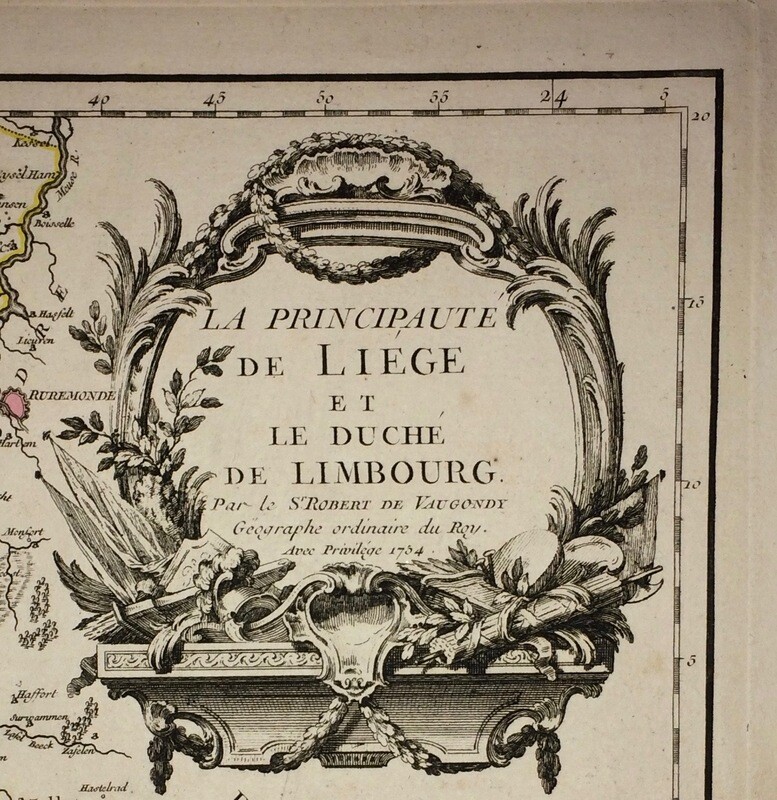 1755 Map of Liege,  Limbourge et al by DeVaugondy 