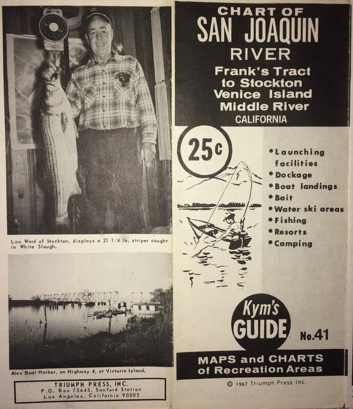 1964 Sacramento Delta Map San Joaquin river