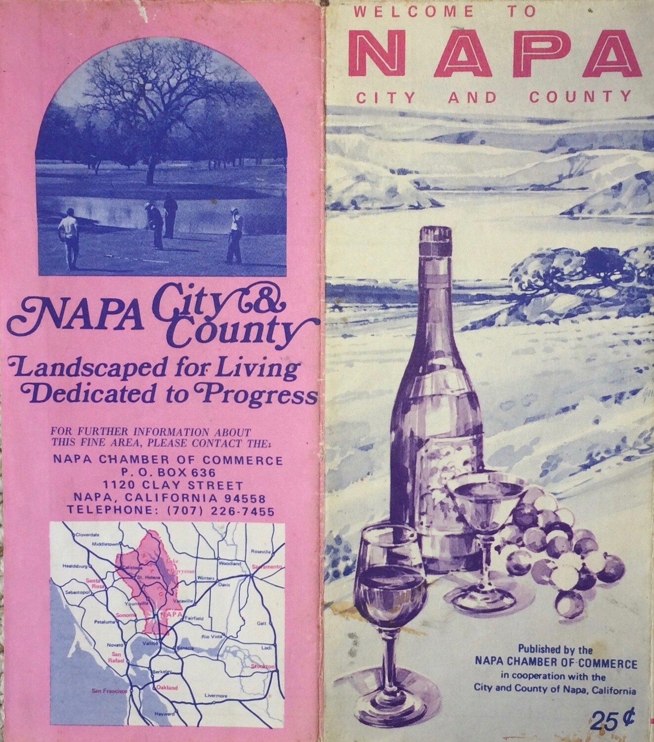 1965 Napa City &amp; County from the Chamber of Commerce in Offset Litho