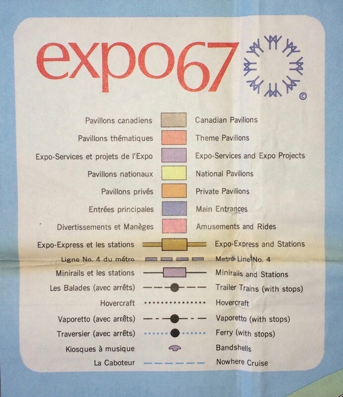 1967 Montreal International Expo Map