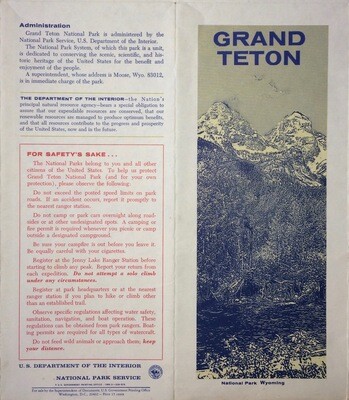1966 Grand Teton Natl Park Wyoming