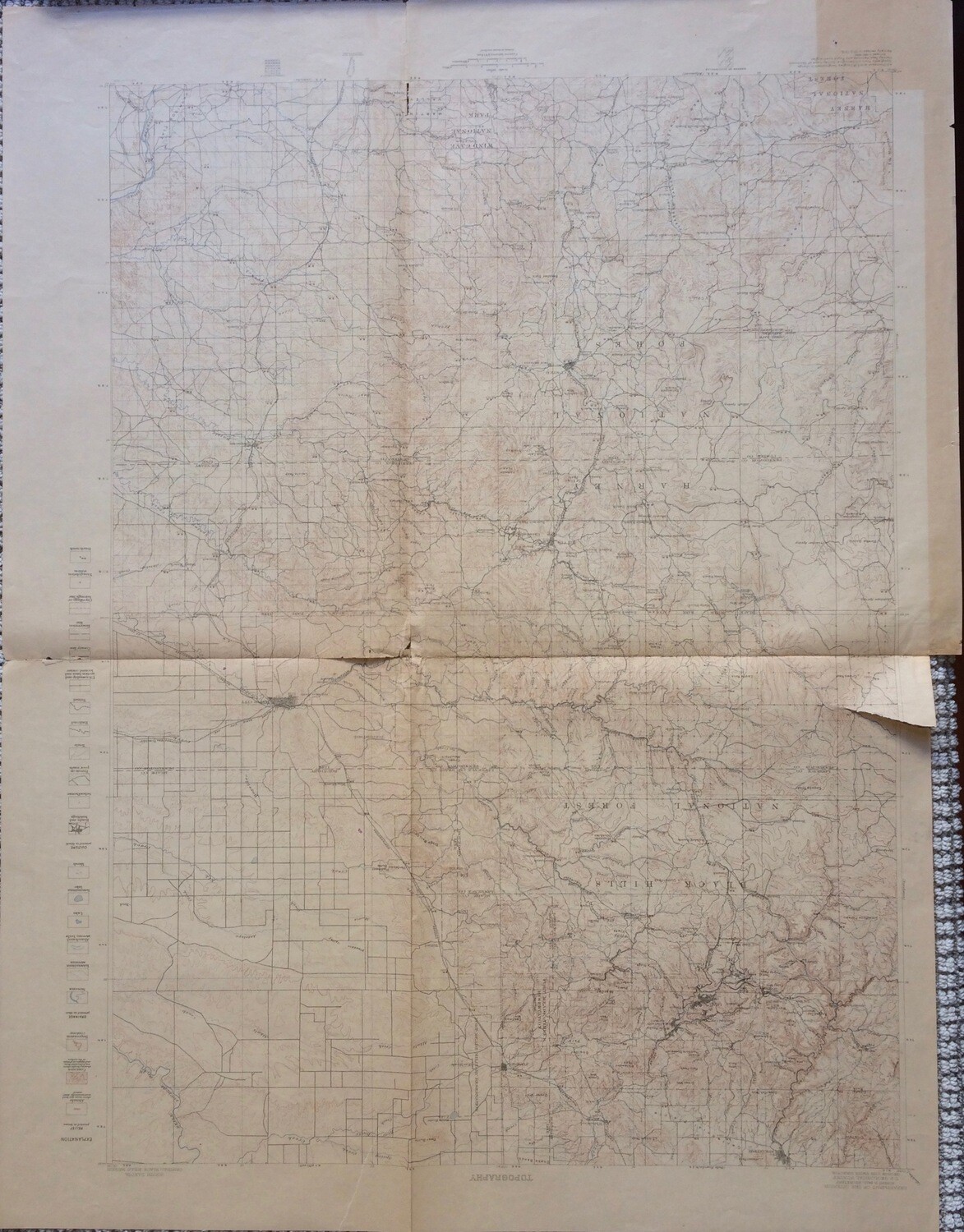 1915 USGS Black Hills , SD Structural and Areal Geology - 2 sheets , each oversized 