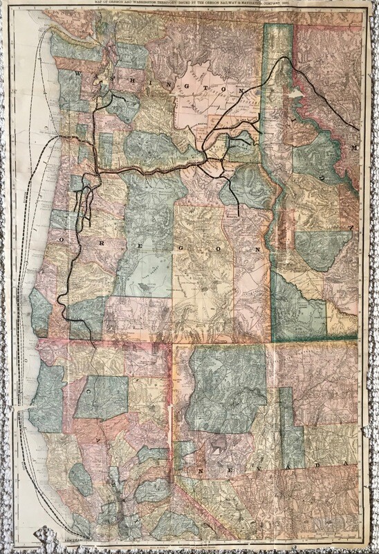 1882 Oregon and Washington Territory by the Oregon Rail Navigation Co.