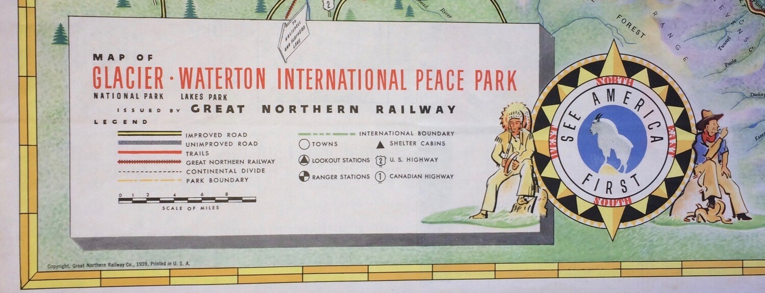 1939 Glacier-Waterton Int&#39;l Peace Park