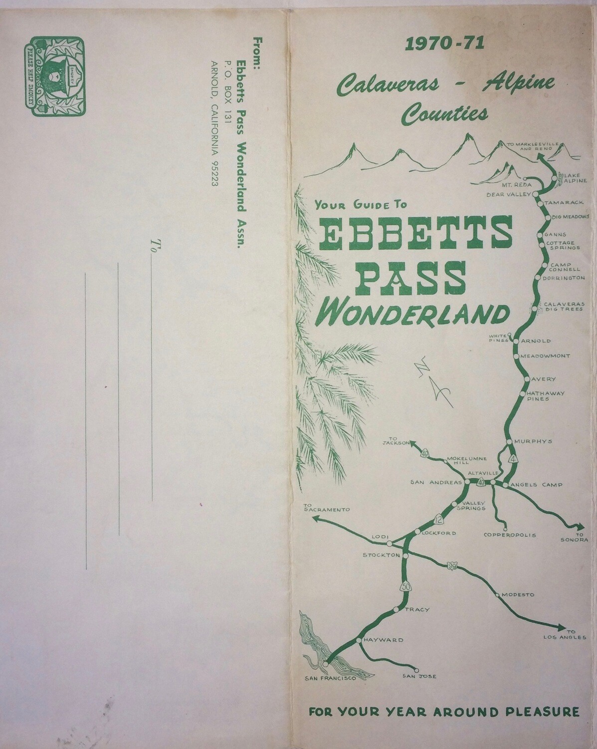 1970-71 Ebbett's  Pass Wonderland Promo