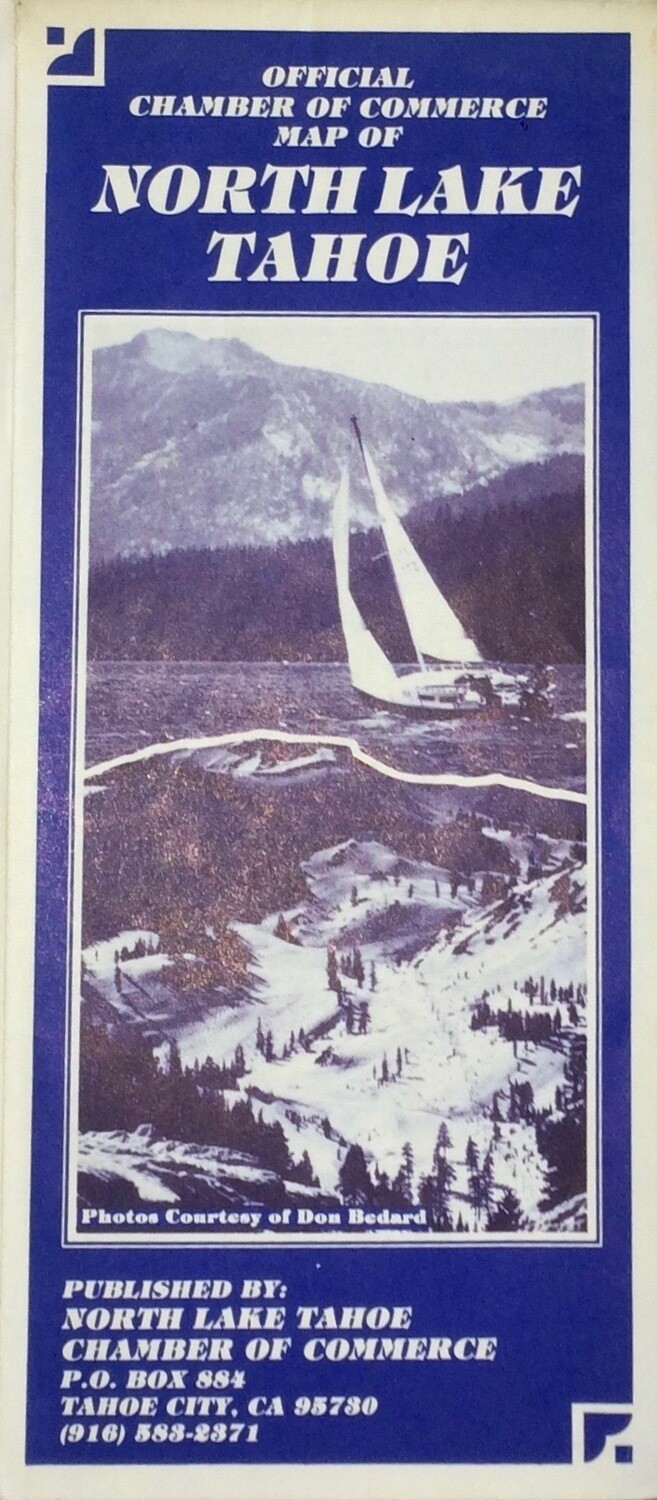 1986 (1974) Map of North Shore of Lake Tahoe