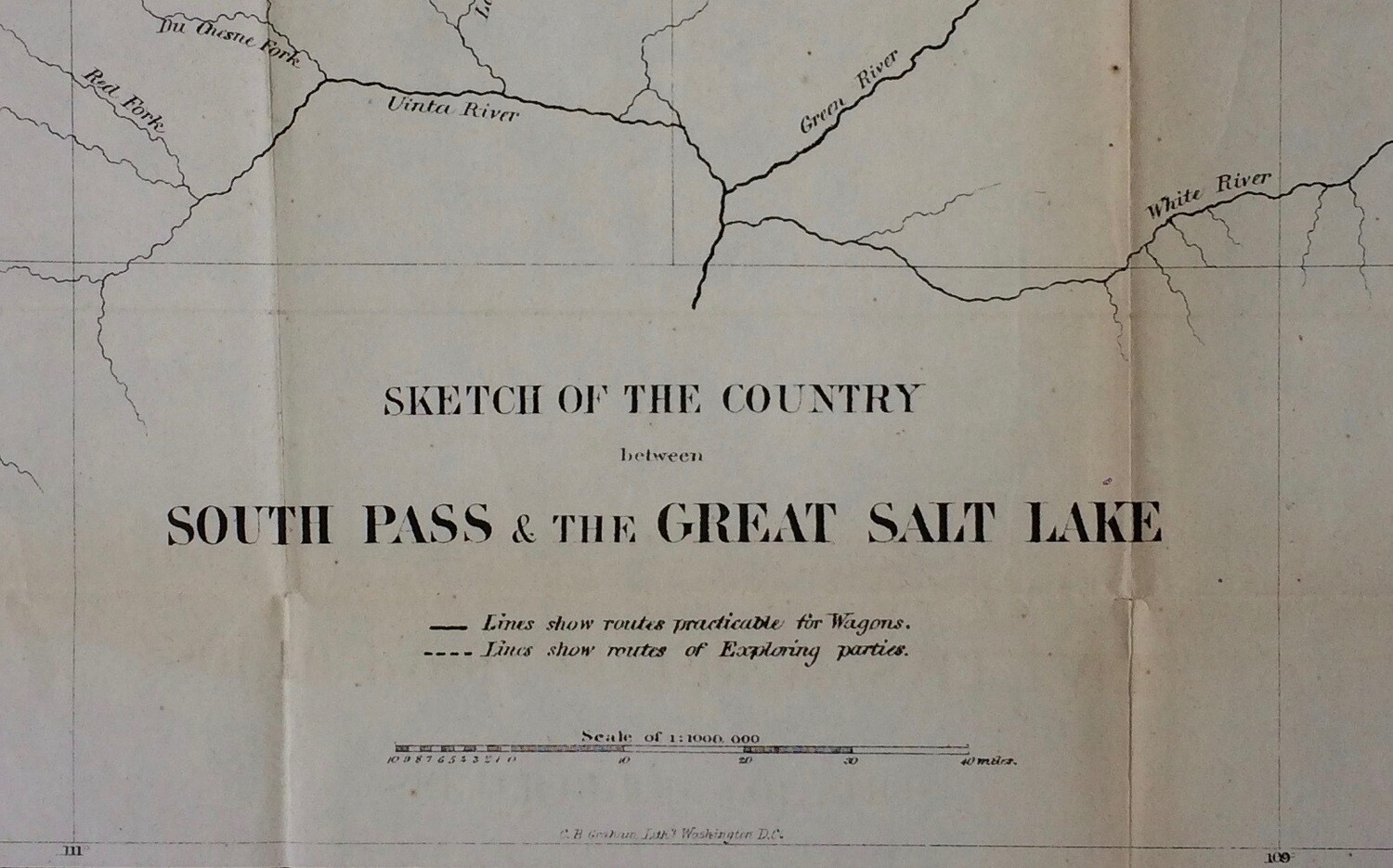 1855 Sketch of the Country Between S Pass &amp; G.Salt Lake