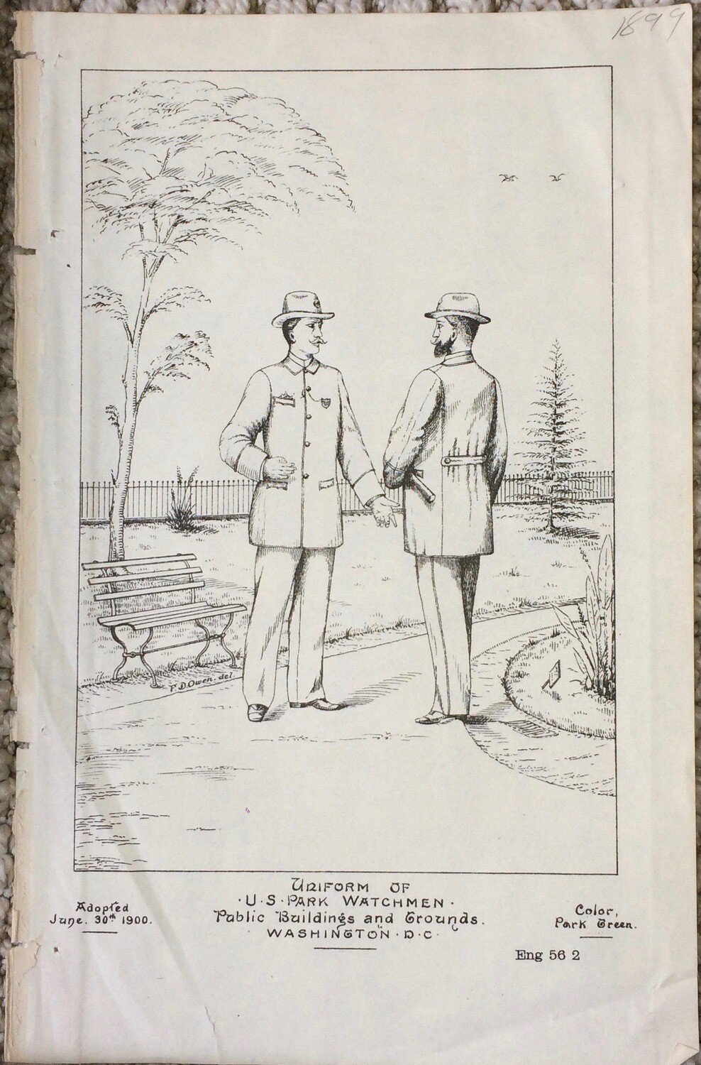 1899 Official Uniform of US National Park Watchmen (Rangers)