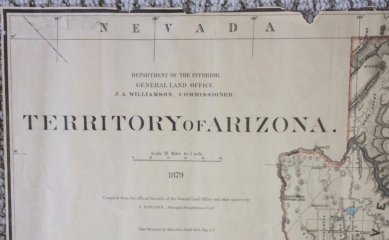1879 GLO Map of the Territory of Arizona
