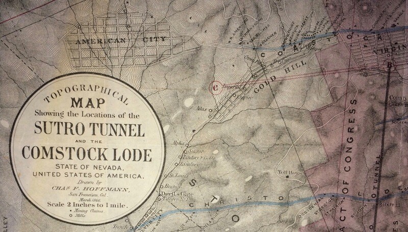 1866 Topographical Map of the Sutro Tunnel and the Comstock Load