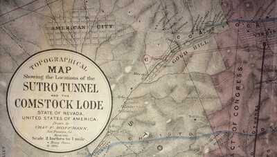 1866 Topographical Map of the Sutro Tunnel and the Comstock Load