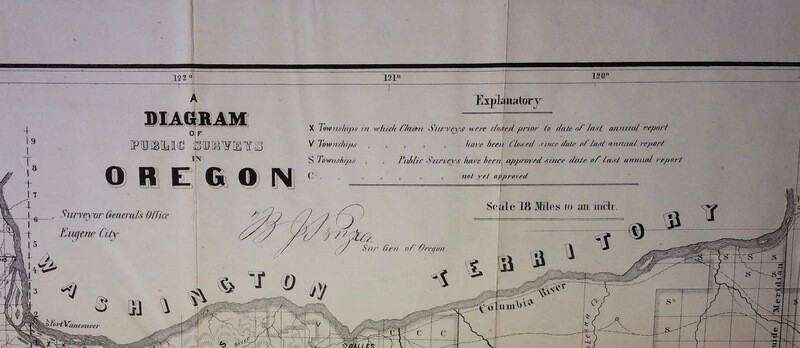 1865 Diagram of Public Surveys in Oregon by the GLO