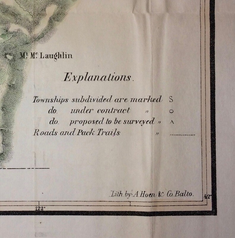 1855 Map of Oregon Territory  West of the Cascade Mountains by the General Land Office