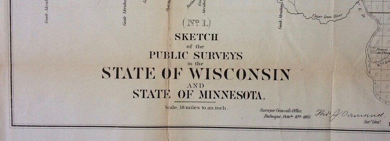 1861 Public Surveys Wisconsin and Minnesota by the GLO