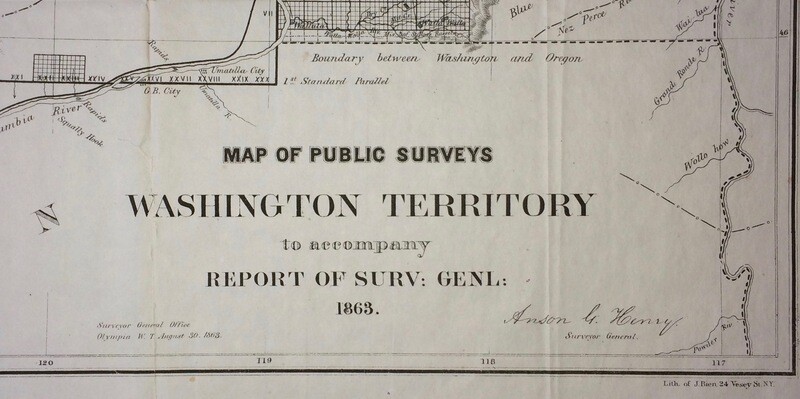 1863 Map of Washington Territory by the GLO