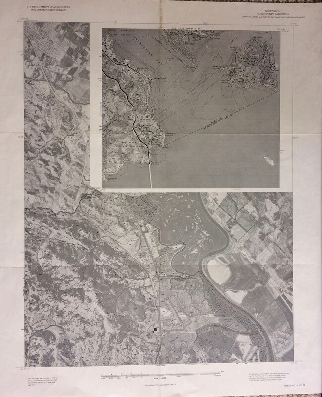 1976 Marin Soil Sheet Dept. of Interior Litho