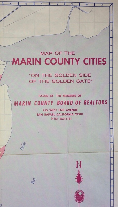 1972 Marin Co &amp; Cities from the Board of Realtors in Offset Litho