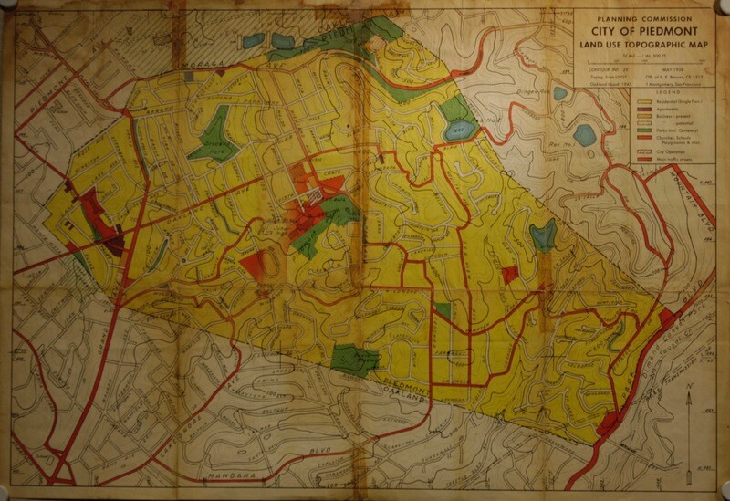 1958 (1947) City of Piedmont Land Use Topo Map