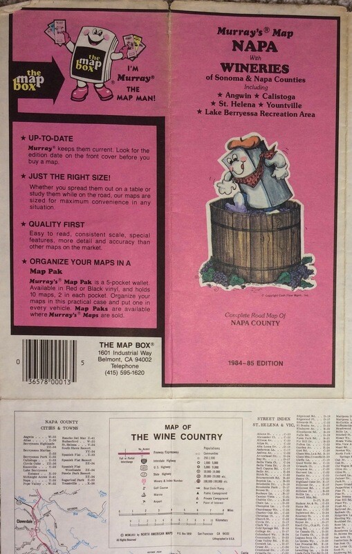 1976(1970) Napa City and County from Murray the Map Man in offset lithography