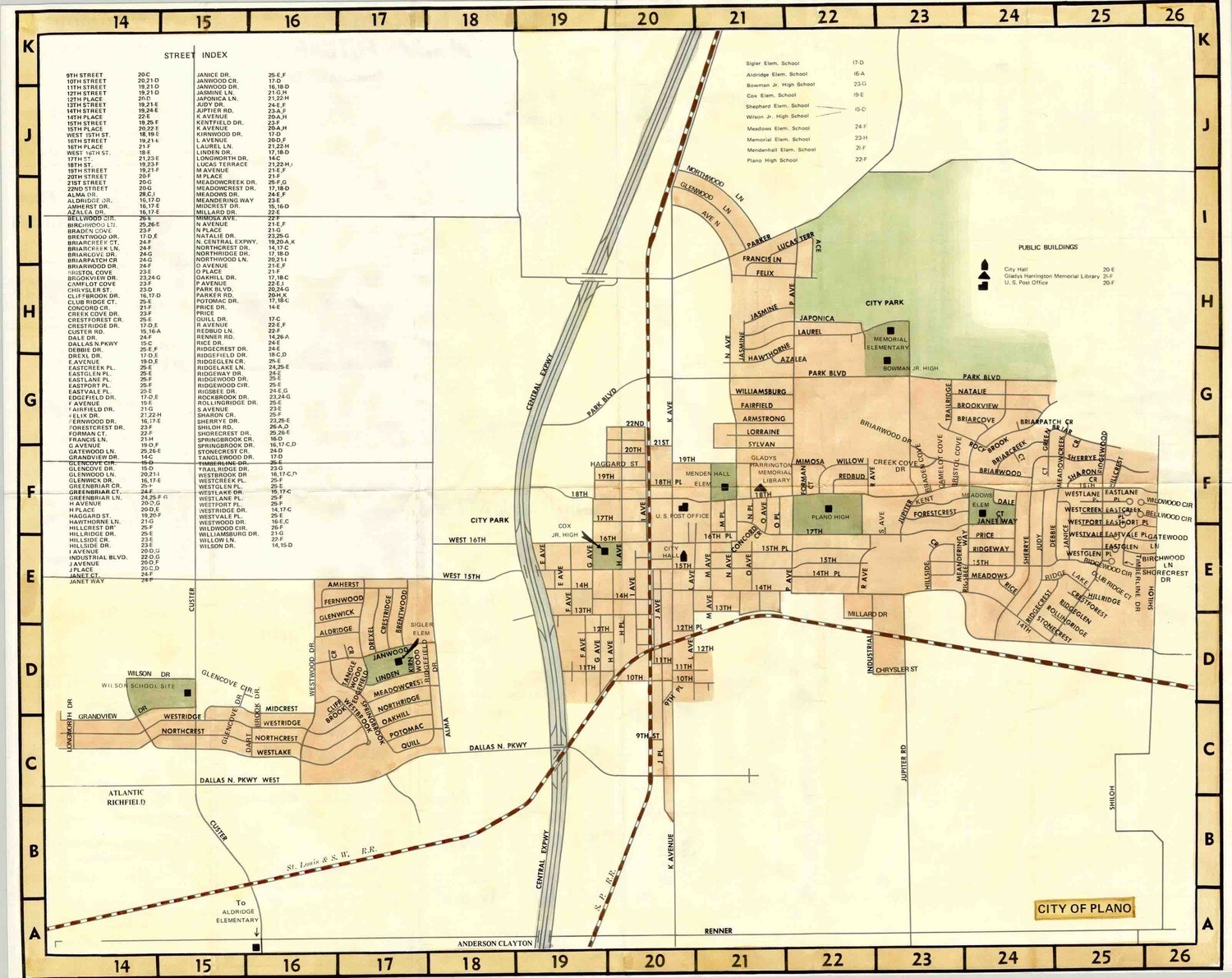 1970 Map of Plano, Texas