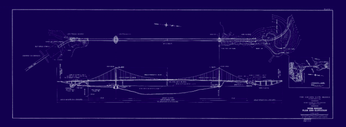 2024 (1937) Golden Gate Bridge Blueprint RP