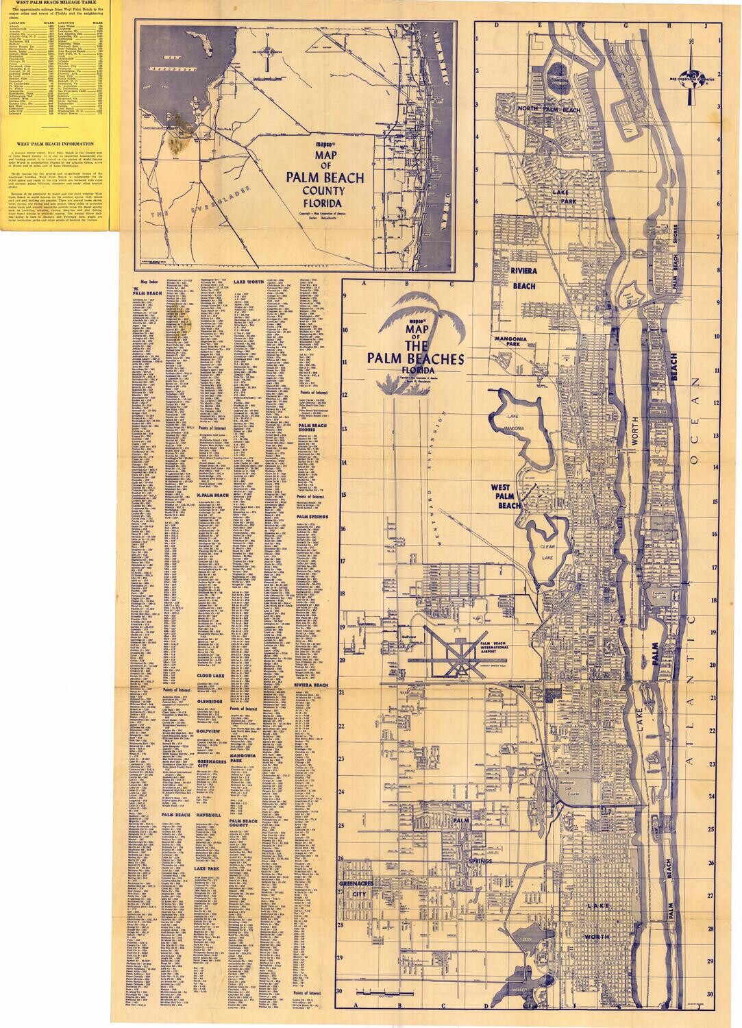 1945 Palm Beach FL Mapco Litho *