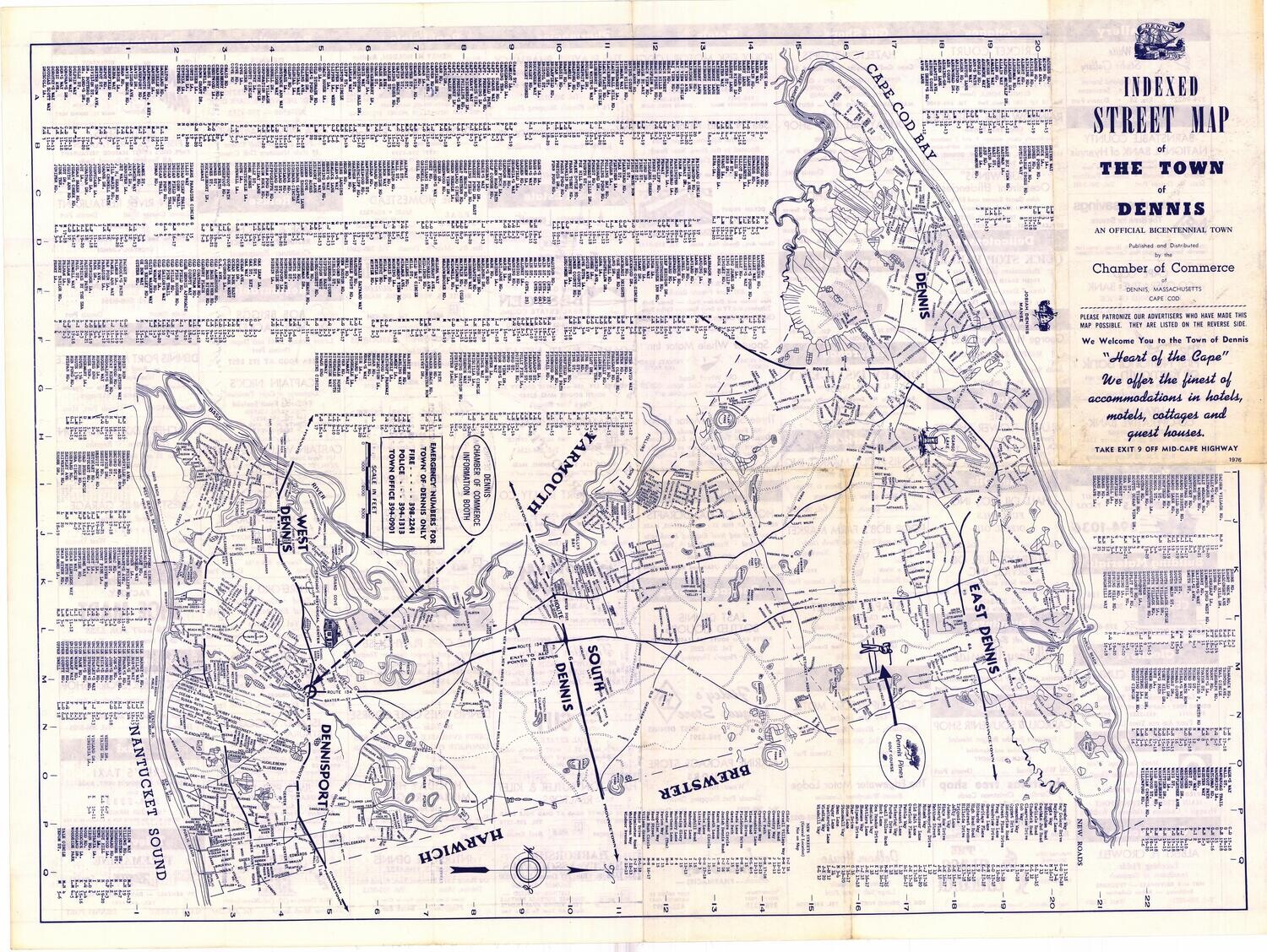 1976 Map of Dennis (Cape Cod)