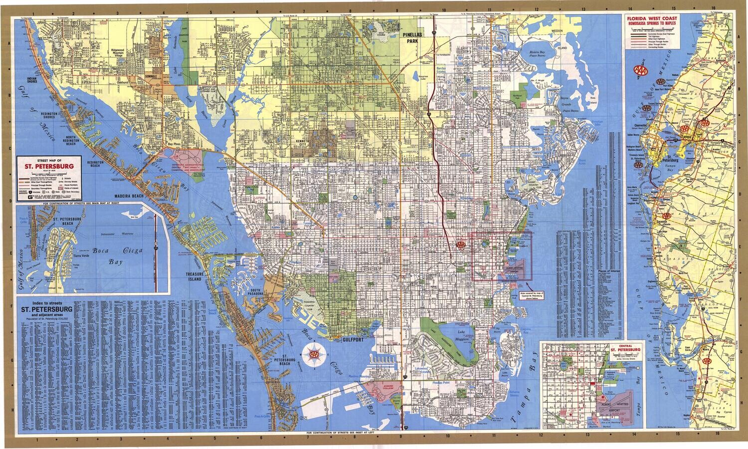 1977 Gas Station map of St. Peterburg Florida
