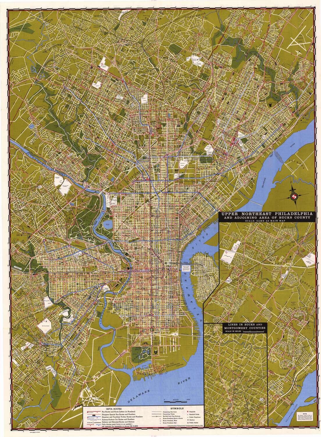 1974 map of Philadelphia 