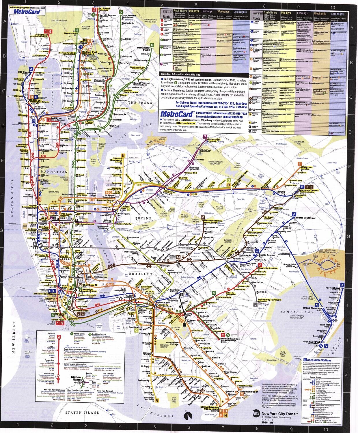 1996 New York City Transit Map