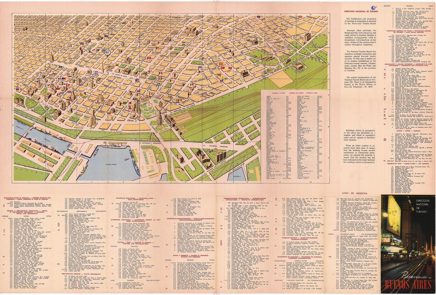1950 Bienvenidos a Buenos Aires Dir Nac de Turismo chromolith